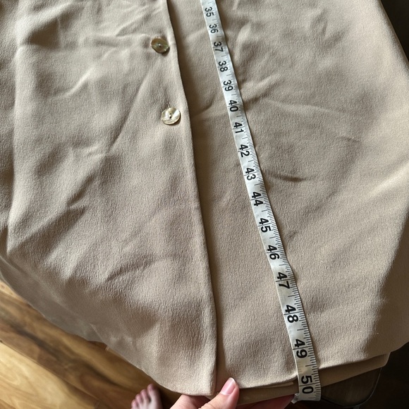 Vintage Talbots 100% Silk Tan Button Down Dress 6 - Picture 10 of 10